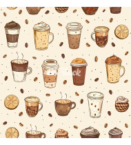 Coffee Patterns - Hand-Drawn Vector Illustrations