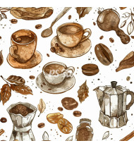 Coffee Patterns - Hand-Drawn Vector Illustrations