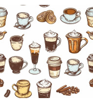 Coffee Patterns - Hand-Drawn Vector Illustrations