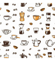 Coffee Patterns - Hand-Drawn Vector Illustrations