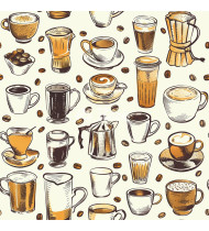 Coffee Patterns - Hand-Drawn Vector Illustrations