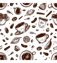 Coffee Patterns - Hand-Drawn Vector Illustrations