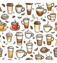 Coffee Patterns - Hand-Drawn Vector Illustrations