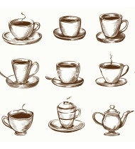 Coffee Patterns - Hand-Drawn Vector Illustrations