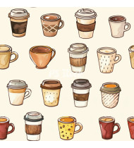 Coffee Patterns - Hand-Drawn Vector Illustrations