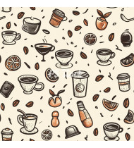 Coffee Patterns - Hand-Drawn Vector Illustrations