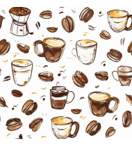 Coffee Patterns - Hand-Drawn Vector Illustrations