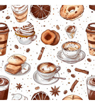 Coffee Patterns - Hand-Drawn Vector Illustrations