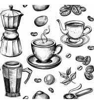 Coffee Patterns - Hand-Drawn Vector Illustrations