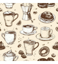 Coffee Patterns - Hand-Drawn Vector Illustrations