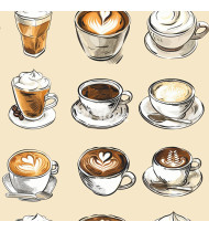 Coffee Patterns - Hand-Drawn Vector Illustrations