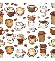 Coffee Patterns - Hand-Drawn Vector Illustrations