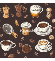 Coffee Patterns - Hand-Drawn Vector Illustrations