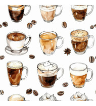 Coffee Patterns - Hand-Drawn Vector Illustrations