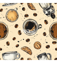 Coffee Patterns - Hand-Drawn Vector Illustrations