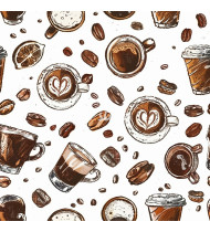 Coffee Patterns - Hand-Drawn Vector Illustrations