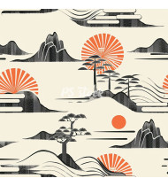 Japanese Patterns - Hand-Drawn Vector Illustrations