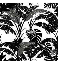 Jungle Patterns in Modern Flat Line Style - Hand-Drawn Vector Illustration