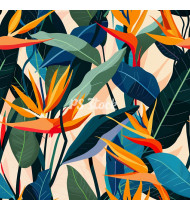 Jungle Patterns in Modern Flat Line Style - Hand-Drawn Vector Illustration