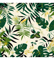 Jungle Patterns in Modern Flat Line Style - Hand-Drawn Vector Illustration