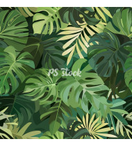 Jungle Patterns in Modern Flat Line Style - Hand-Drawn Vector Illustration