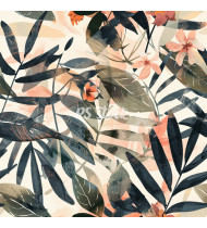 Jungle Patterns in Modern Flat Line Style - Hand-Drawn Vector Illustration