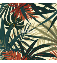 Jungle Patterns in Modern Flat Line Style - Hand-Drawn Vector Illustration