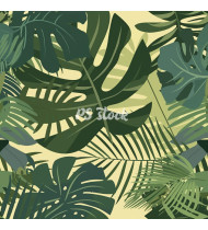 Jungle Patterns in Modern Flat Line Style - Hand-Drawn Vector Illustration