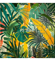 Jungle Patterns in Modern Flat Line Style - Hand-Drawn Vector Illustration