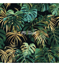 Jungle Patterns in Modern Flat Line Style - Hand-Drawn Vector Illustration