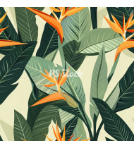 Jungle Patterns in Modern Flat Line Style - Hand-Drawn Vector Illustration