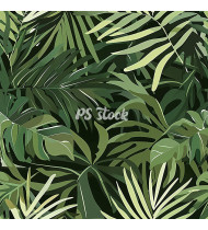 Jungle Patterns in Modern Flat Line Style - Hand-Drawn Vector Illustration