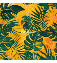 Jungle Patterns in Modern Flat Line Style - Hand-Drawn Vector Illustration