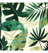 Jungle Patterns in Modern Flat Line Style - Hand-Drawn Vector Illustration