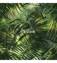 Jungle Patterns in Modern Flat Line Style - Hand-Drawn Vector Illustration