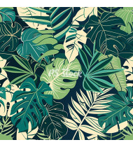 Jungle Patterns in Modern Flat Line Style - Hand-Drawn Vector Illustration