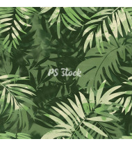 Jungle Patterns in Modern Flat Line Style - Hand-Drawn Vector Illustration