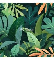 Jungle Patterns in Modern Flat Line Style - Hand-Drawn Vector Illustration