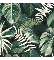 Jungle Patterns in Modern Flat Line Style - Hand-Drawn Vector Illustration