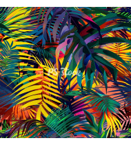 Jungle Patterns in Modern Flat Line Style - Hand-Drawn Vector Illustration