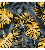 Jungle Patterns in Modern Flat Line Style - Hand-Drawn Vector Illustration