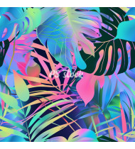 Jungle Patterns in Modern Flat Line Style - Hand-Drawn Vector Illustration