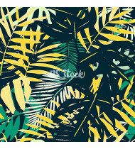 Jungle Patterns in Modern Flat Line Style - Hand-Drawn Vector Illustration