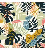 Jungle Patterns in Modern Flat Line Style - Hand-Drawn Vector Illustration