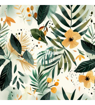 Jungle Patterns in Modern Flat Line Style - Hand-Drawn Vector Illustration