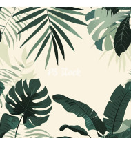 Jungle Patterns in Modern Flat Line Style - Hand-Drawn Vector Illustration