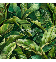 Jungle Patterns in Modern Flat Line Style - Hand-Drawn Vector Illustration