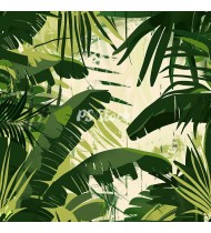 Jungle Patterns in Modern Flat Line Style - Hand-Drawn Vector Illustration