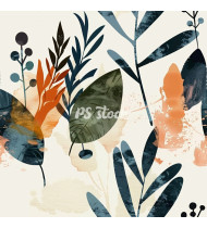 Jungle Patterns in Modern Flat Line Style - Hand-Drawn Vector Illustration