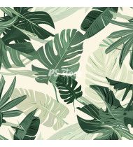 Jungle Patterns in Modern Flat Line Style - Hand-Drawn Vector Illustration